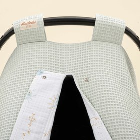 Resim Puset Örtüsü - Çift Taraflı - Açık Yeşil Petek - Su Yeşili Güneş 