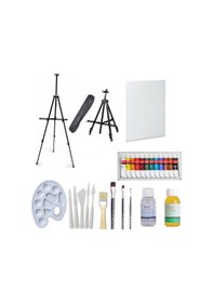 Resim Yağlı Boya Başlangıç Seti - Portatif Metal Şövale Set 