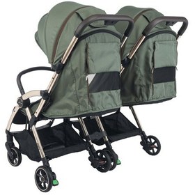 Resim Merkür Bebe Ruby Birleşip Ayrılabilen Kabin Boy İkiz Bebek Arabası - Yeşil 