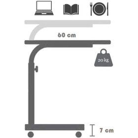 Resim Yükseklik Ayarlı Dikey Laptop Ve Servis Sehpası - Antrasit 