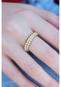 Resim Nova Bazaar Gold Renk Sarmal Model Kadın Yüzük Altın 