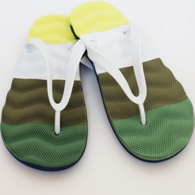 Resim Bermody Erkek Rahat Dalgalı Yeşil Parmak Arası Plaj Terliği Flip Flops 