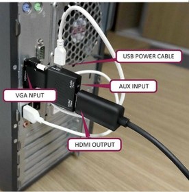 Resim Vga To Hdmi Kablo Çevirici Dönüştürücü + Ses Destekli Hdmı (510278237) 
