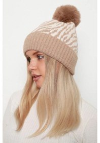 Resim Remsa Zebra Desen Kadın Bere Rkş-21 Camel Camel 