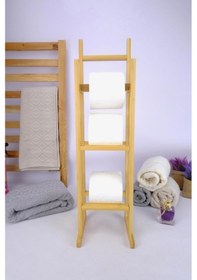 Resim Digithome Bambu Tuvalet Kağıdı Standı Yedek Tuvalet Kağıtlığı Kahverengi - C/6 C1-1-289 