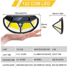 Resim Fonksiyonel Sensörlü 122 Ledli Solar Bahçe Lambası 
