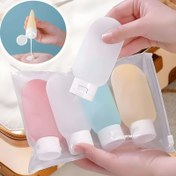 Resim 4 Adet Silikon & Plastik Seyahat Şişeleri, 60ml - Yenilenebilir, Sızdırmaz, Kokusuz Kozmetik Kapları, Duş ve Cilt Bakım Ürünleri için Taşınabilir Hijyenik Alt Kapak Seti 