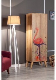 Resim Bingo Flamingo / 8 Raflı Tek Kapaklı Çok Amaçlı Mutfak Dolabı Banyo Dolabı Çok Amaçlı Dolap 