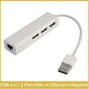 Resim Ti-Mesh Usb 2.0 / 3 Port Hub Ve Ethernet Adaptörü 