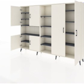 Resim Arges Dolap 13 Raflı 6 Kapaklı 220x30x163 Aytaşı-aytaşı/antrasit Aytaşı-aytaşı/antrasit 