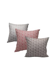 Resim Melisa Damask Baskılı Duck Kumaş Kahve&kırmızı&gümüş Kırlent 45 45 Cm Üçlü - 813 45 x 45 