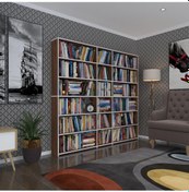 Resim Kenzlife Kitaplık Süper Ga 180 200 19 Cvz 6 Katlı 3 Bölme Çift Bölme Opsiyonlu Ofis Mutfak Banyo Dolabı Arkalıksız Çok Renkli 