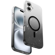 Resim Keephone İphone 16 Lillian Simli Magsafe Kılıf Siyah 