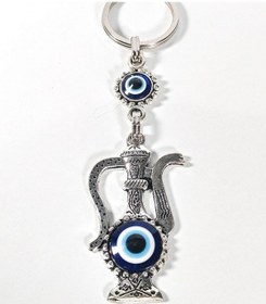 Resim Nazar Boncuklu İbrik Figürlü Anahtarlık Bereket, Koruma Ve Geleneksel Sembol Çok Renkli 