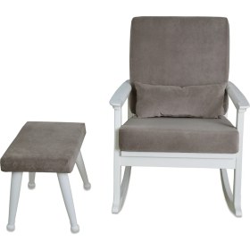 Resim Asedia Iskandinav Lake Antrasit Minderli Puflu Sallanan Sandalye Dinlenme Koltuğu 