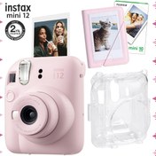 Resim Fujifilm Instax Mini 12 Mavi Fotoğraf Makinesi-20'li Film-Laporta Albüm ve Deri Kılıf Seti Fujifilm