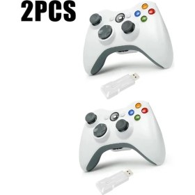 Resim Kepang 2pc-Whıte-Gamepad Xbox 360 Kablosuz Denetleyicisi Xbox 360 Konsolu Için 2.4g Kablosuz Joystick XBOX360 Pc Oyun Denetleyicisi (Yurt Dışından) 
