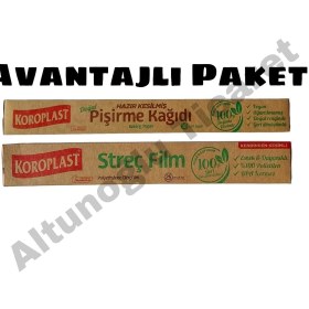 Resim Koroplast Doğal Pişirme Kağıdı Ve Doğal Streç Film 25 Metre Avantaj Paketi 