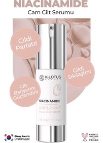 Resim K-lotus sıkılaştırıcı ve cilt bariyerini güçlendirici niacinamide cam cilt serumu 30 ml 