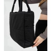 Resim Lula Siyah Kabartmalı Puf Kumaş Shopper Çanta Napoli Siyah 