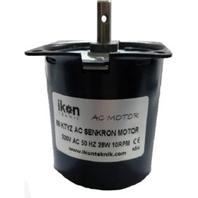 Resim İkon Teknik İKON TEKNİK AC SENKRON MOTOR 68 KTYZ 28 Watt 10 RPM 220 Volt VİYOL MOTORU 