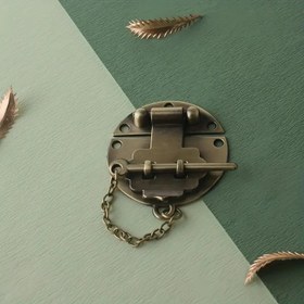 Resim 1 Adet Vintage Tarzı Alaşım Kilit - Takı Kutuları, Hediye Kutuları & Bavullar İçin Dayanıklı Pirinç Renkli Toka | Kolay Kurulum, Karmaşık Tasarımlı Çok Amaçlı Dekoratif Kilit Kanca 