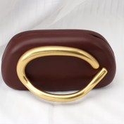 Resim Vintage Retro Kadın Çantası, Ayrılabilir Zincir Askılı Kahverengi PU Kumaş Gece Çantası – Parti, Balo ve Resmi Etkinlikler İçin Mükemmel | Minimalist Clutch | Manyetik Kapamalı Crossbody Çanta 