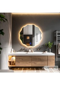 Resim Cirelia Günışığı Lazer Kumlamalı Lavabo & Banyo Aynası Dokunmatik Sensörlü 90 X 90 
