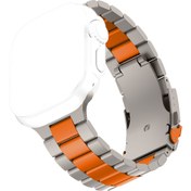 Resim Apple Watch için Premium Titanyum Alaşım Bant - Seri 10, Ultra 2, 1, 9, 8, 7, 6, 5, 4 ile Uyumlu Şık Metal Kayış - Dayanıklı & Şık Erkek Bileklik Aksesuarı 