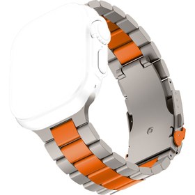 Resim Apple Watch için Premium Titanyum Alaşım Bant - Seri 10, Ultra 2, 1, 9, 8, 7, 6, 5, 4 ile Uyumlu Şık Metal Kayış - Dayanıklı & Şık Erkek Bileklik Aksesuarı 