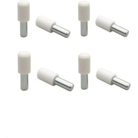 Resim ARON Plastik Başlı Metal Raf Pimi Beyaz 50 Adet 