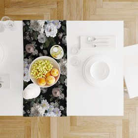 Resim Dark Roses İnce Keten Runner 140x45cm 