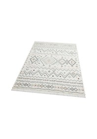 Resim Arya Ar 05 Beige Blue %100 Geri Dönüşümlü Pamuktan Çift Taraflı Yıkanabilir Modern Dekoratif Kilim 