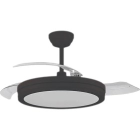 Resim Vanti 30W 42" Inç Siyah Modern 3 Renk Kumandalı Ledli Dekoratif Tavan Vantilatörü KCF306 