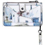 Resim Kadın Beyaz Cüzdan - Paperflower Tasarım Altın - Mavi 