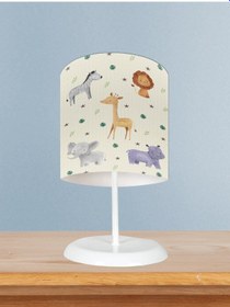 Resim Mekta Home Bebek Ve Çocuk Odası Safari Desenli Abajur 