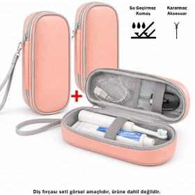 Resim Microcase Şarjlı Diş Fırçaları İçin Askılıklı Seyahat Saklama Çantası Koruma Kabı Kutusu Pembe 2 Adet Al5571 