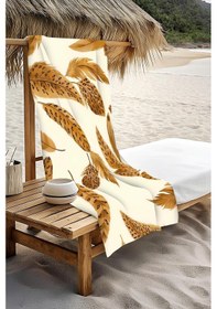 Resim Dijital Baskı Plaj Deniz Havlusu Tüy Desenli Peştamal Hvl0180 Renkli 