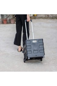 Resim STAXX POWER Katlanır Fonksiyonlu Koli Yük Paket Taşıma Pazar El Arabası Alışveriş Sepeti Bagaj Fuar Arabası 80KG 