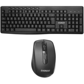 Resim Everest KM-719 Siyah 2ın1 Kablosuz Q Multimedia Klavye + Mouse Set 