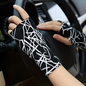 Resim Yazlık Parmaksız Sürüş Eldivenleri Unisex İnce Kaplama Dövme Spor Açık Parmak 