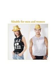 Resim Disko Star Altın Gold Payetli Fötr Şapka Yetişkin Boy - Dıgc-860256 18 