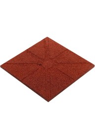 Resim 4 Adet 50X50X1.5CM Karo Kauçuk Zemin Kaplama (Kırmızı) 
