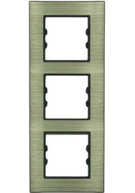 Resim Asfir Schneider Asfora Serisi Alüminyum Bronz Dikey Üçlü Çerçeve Alg113-71 Modeli 