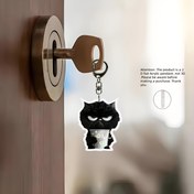Resim Sevimli Siyah Kedi Akrilik Anahtarlık - Kahve Bardağı Tasarımı ile 2D Karikatür Hayvan Kolye, Çantalar, Arabalar, Parti Hediyeleri ve Tatil Hediyeleri için Mükemmel, Kedi Aksesuarları 