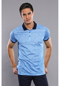 Resim Çiçek Desenli Turkuaz Polo Yaka T-shirt Wessi Turkuaz 