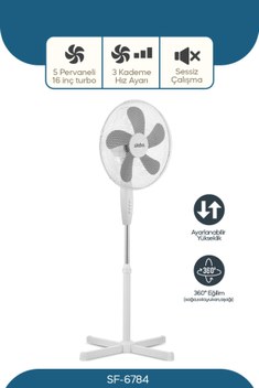 SÜPÜRGE ATÖLYESİ Sinbo SF-6785 Vantilatör Ayak Standı (BEYAZ)