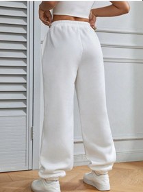 Resim Coolane Letter Graphic Elastic Waist 4 Mevsim Eşofman Beyaz 