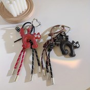 Resim Şirin Kedi El Yapımı Örgü İp Sırt Çantası Asma PU Deri Kitty Çanta Aksesuarı 