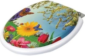 Resim Lüks Yumuşak Süngerli Desenli Pufidik Klozet Kapağı Ekstra Kalın Süngerli 